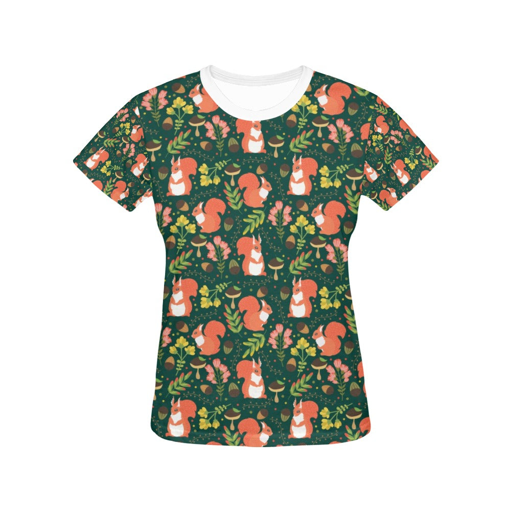 Squirrel Print Design LKS302 Women's  T-shirt