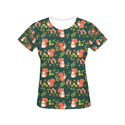 Squirrel Print Design LKS302 Women's  T-shirt