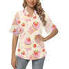 Strawberry Pink CupCake Women's Hawaiian Shirt