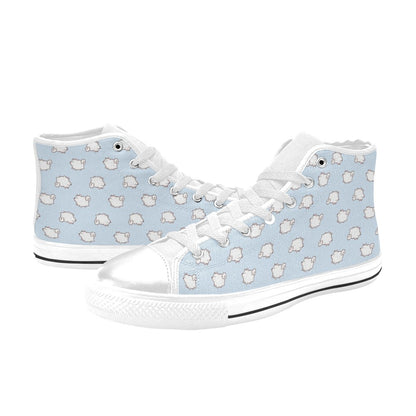 Samoyeds Print Design LKS301 High Top Women's White Shoes