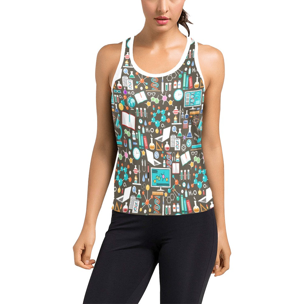 Science Print Design LKS303 Women's Racerback Tank Top