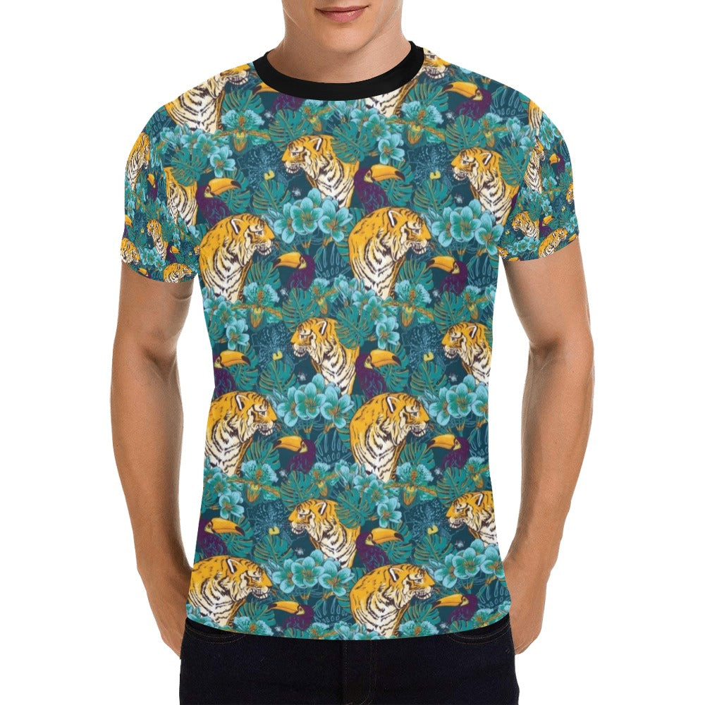 Tiger Tropical Print Design LKS301 Men's All Over Print T-shirt