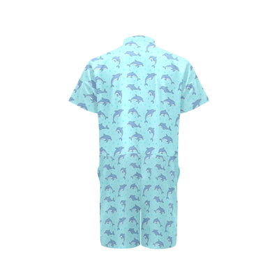 Dolphin Baby Cute Print Pattern Men's Romper