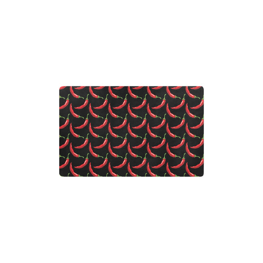 Chilli Pepper Pattern Print Design 01 Kitchen Mat