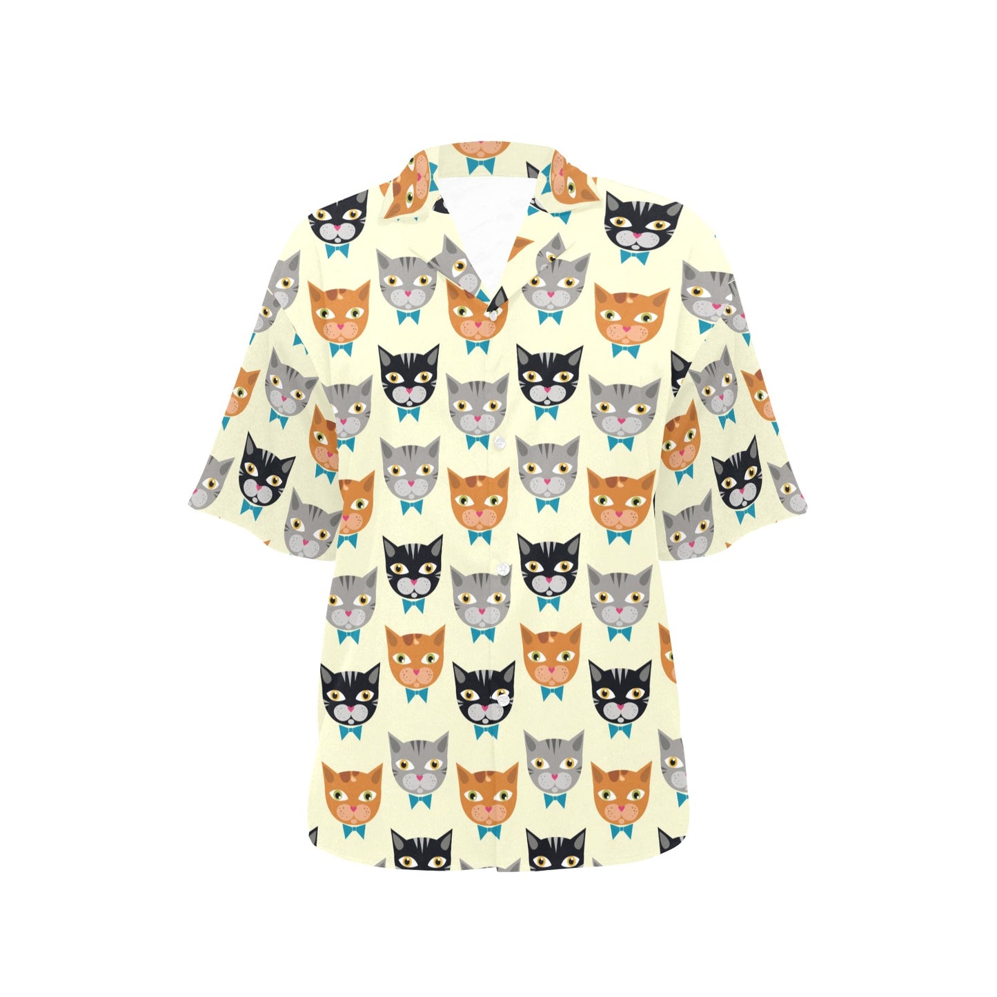 Cat Pattern Print Design 05 Women's Hawaiian Shirt