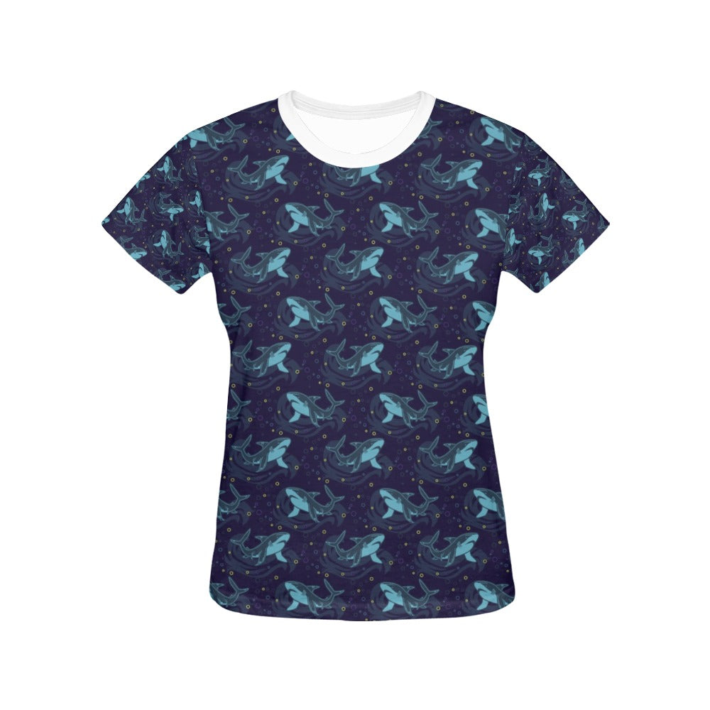 Shark Print Design LKS306 Women's  T-shirt