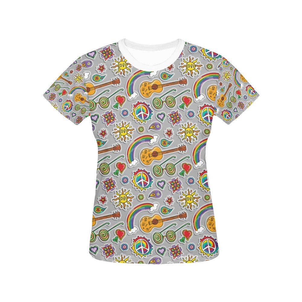 Hippie Print Design LKS306 Women's  T-shirt