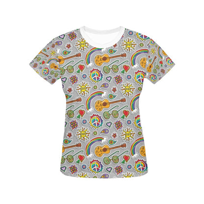 Hippie Print Design LKS306 Women's  T-shirt