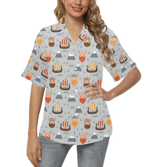 Vikings Print Design LKS307 Women's Hawaiian Shirt