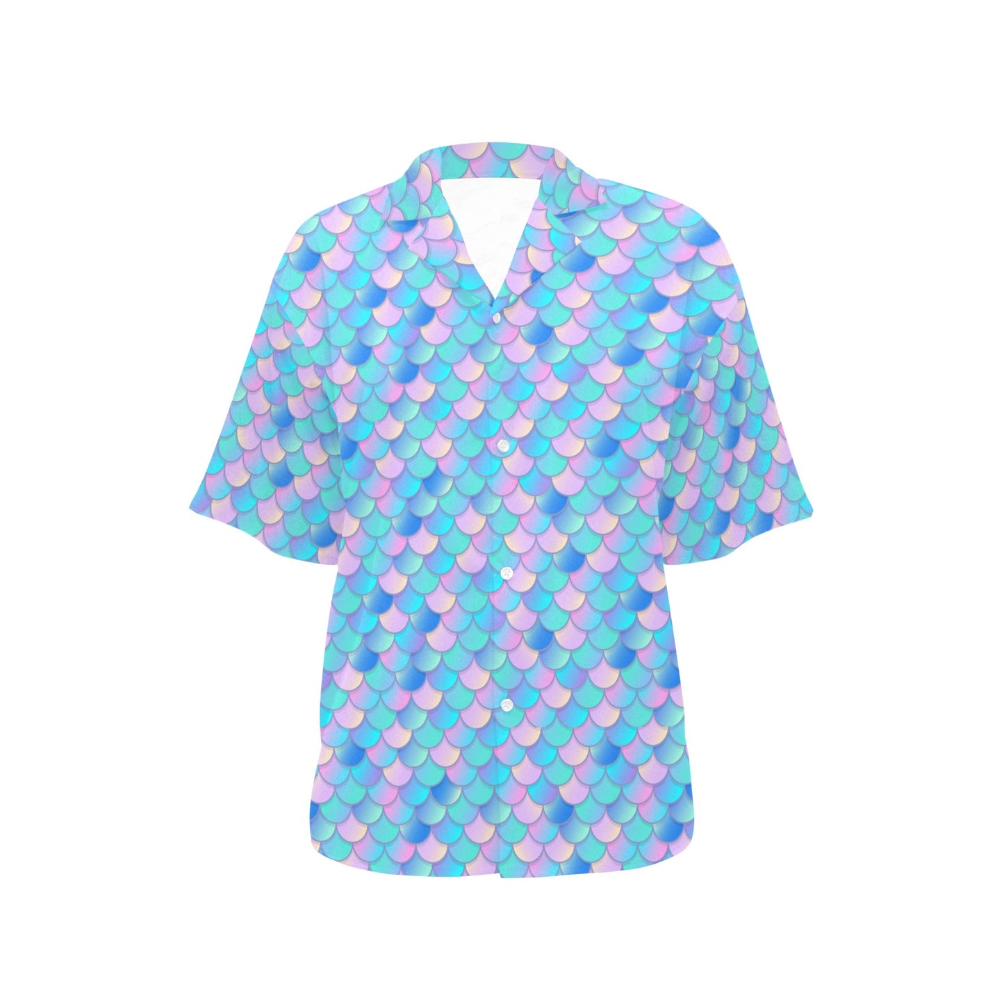 Mermaid Scales Pastel Pattern Print Design 07 Women's Hawaiian Shirt