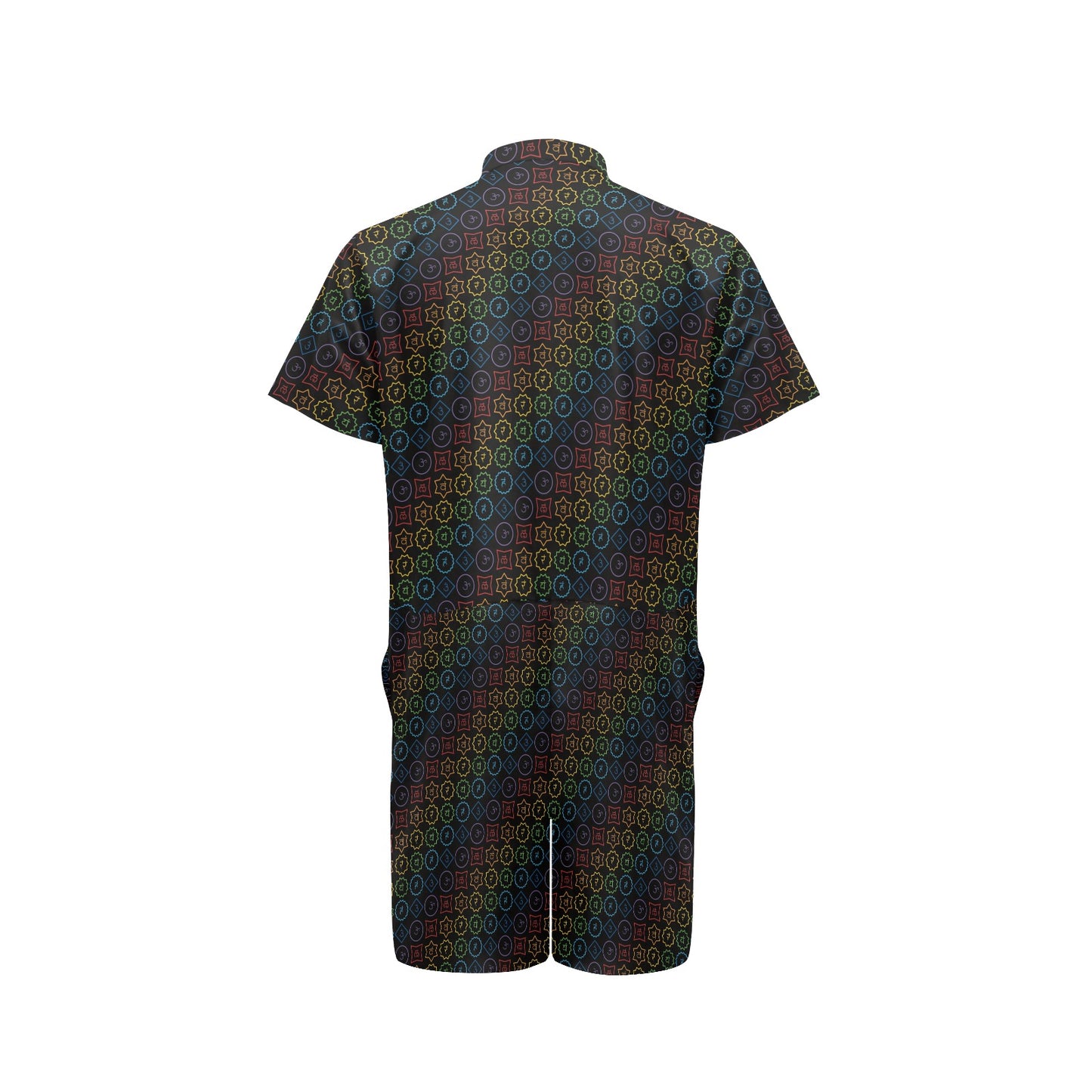 Chakra Colorful Symbol Pattern Men's Romper