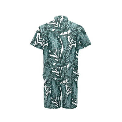 Tropical Palm Leaves Pattern Men's Romper