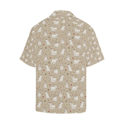 Scottish Terriers Print Design LKS3017 Men's Hawaiian Shirt