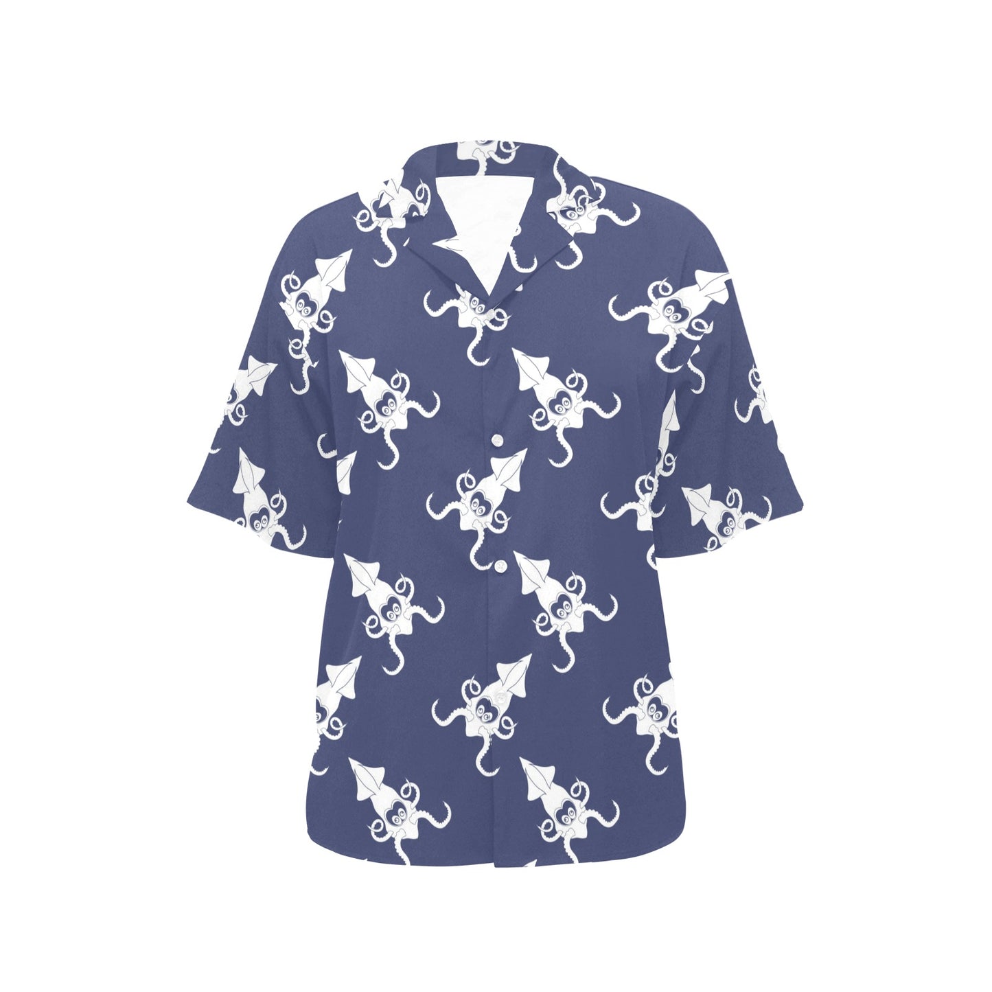 Giant Squid Pattern Print Design 02 Women's Hawaiian Shirt