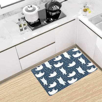 Polar Bear Pattern Print Design A02 Kitchen Mat