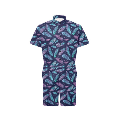 Feather Aztec Design Print Men's Romper