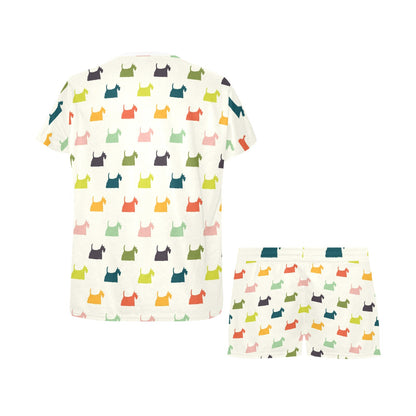 Scottish Terriers Print Design LKS305 Women's Short Pajama Set