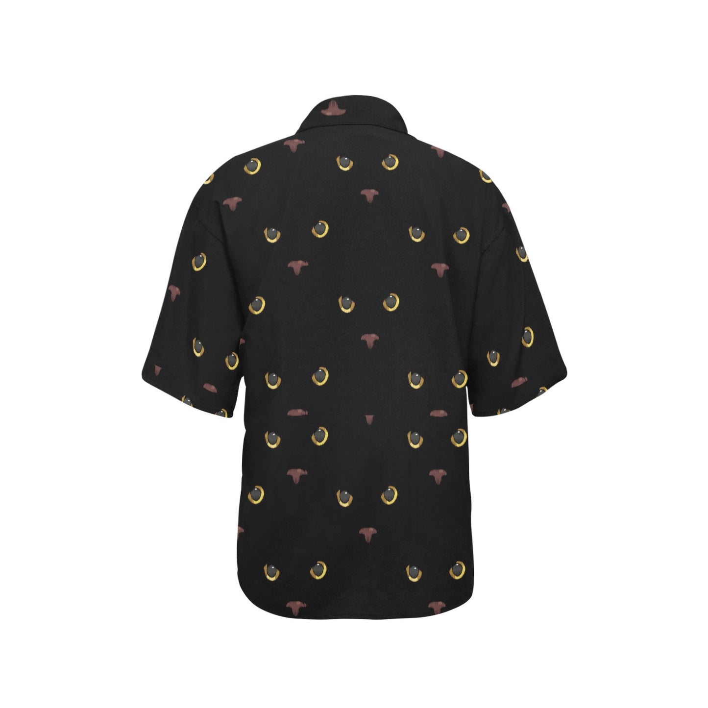 Black Cat Face Print Pattern Women's Hawaiian Shirt
