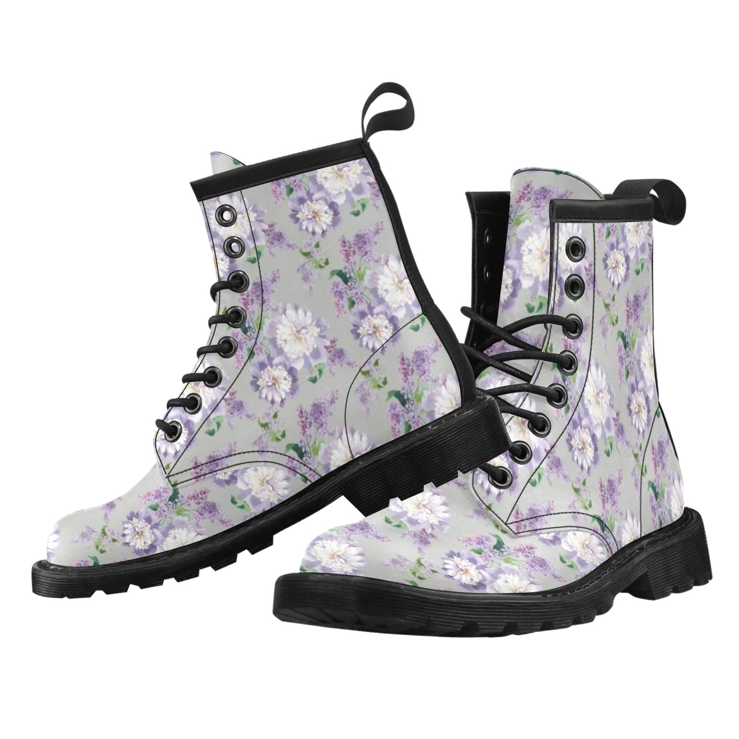 Lilac Pattern Print Design LI07 Women's Boots