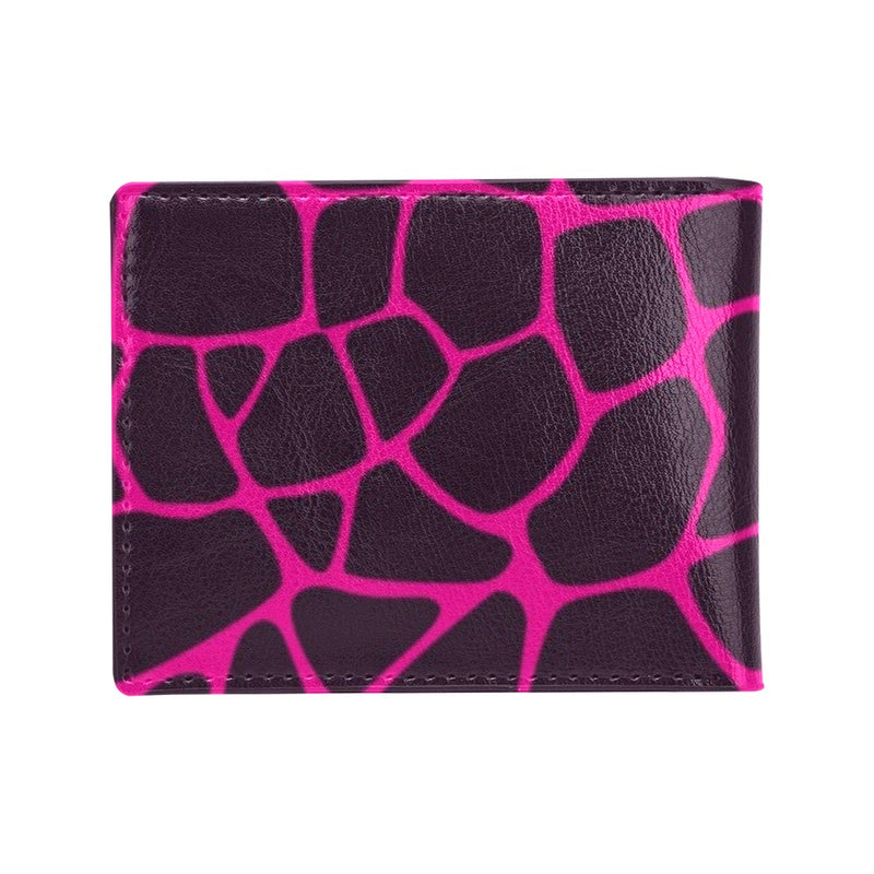 Giraffe Pink Background Texture Print Men's ID Card Wallet