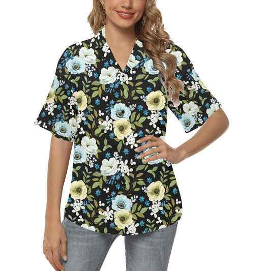 Anemone Pattern Print Design AM03 Women's Hawaiian Shirt