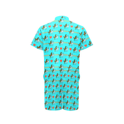 Horse Couple Love Print Design LKS309 Men's Romper