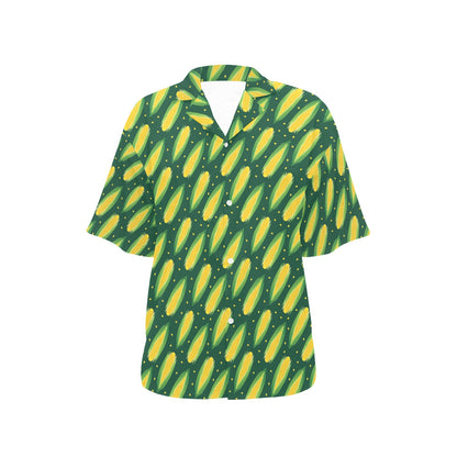 Corn Pattern Print Design 03 Women's Hawaiian Shirt