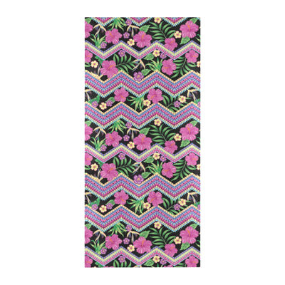 Hibiscus Pink Zigzag Line Pattern Design LKS307 Beach Towel 32" x 71"