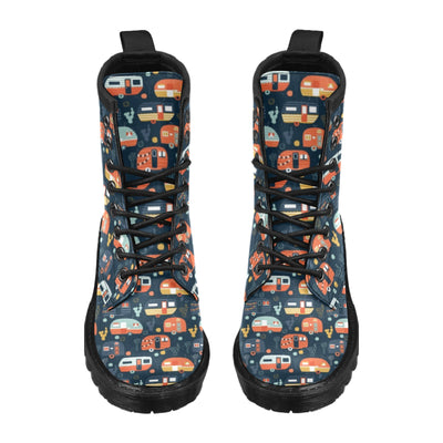 Camper Caravan Print Pattern Women's Boots