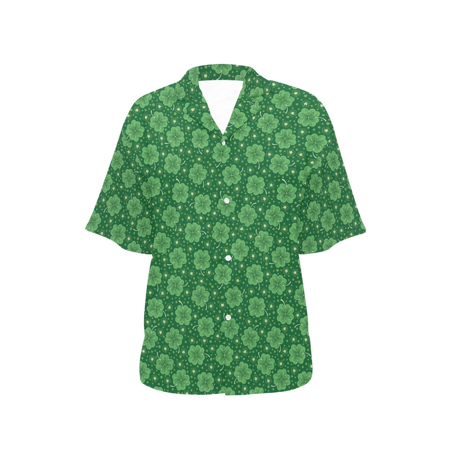 Shamrock Design Print Women's Hawaiian Shirt