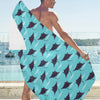 Manta Ray Print Design LKS403 Beach Towel 32" x 71"