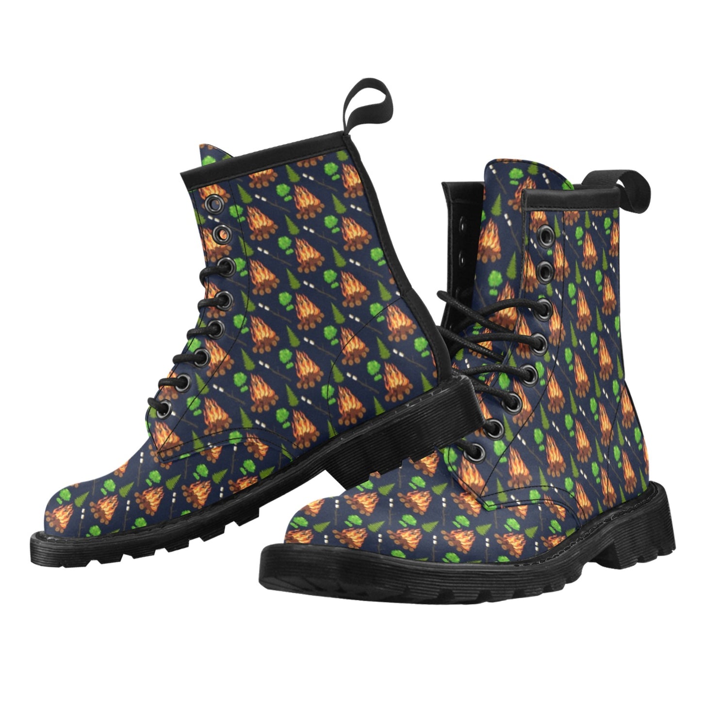Camfire marshmallow Camping Design Print Women's Boots