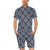 Damask Blue Luxury Print Pattern Men's Romper