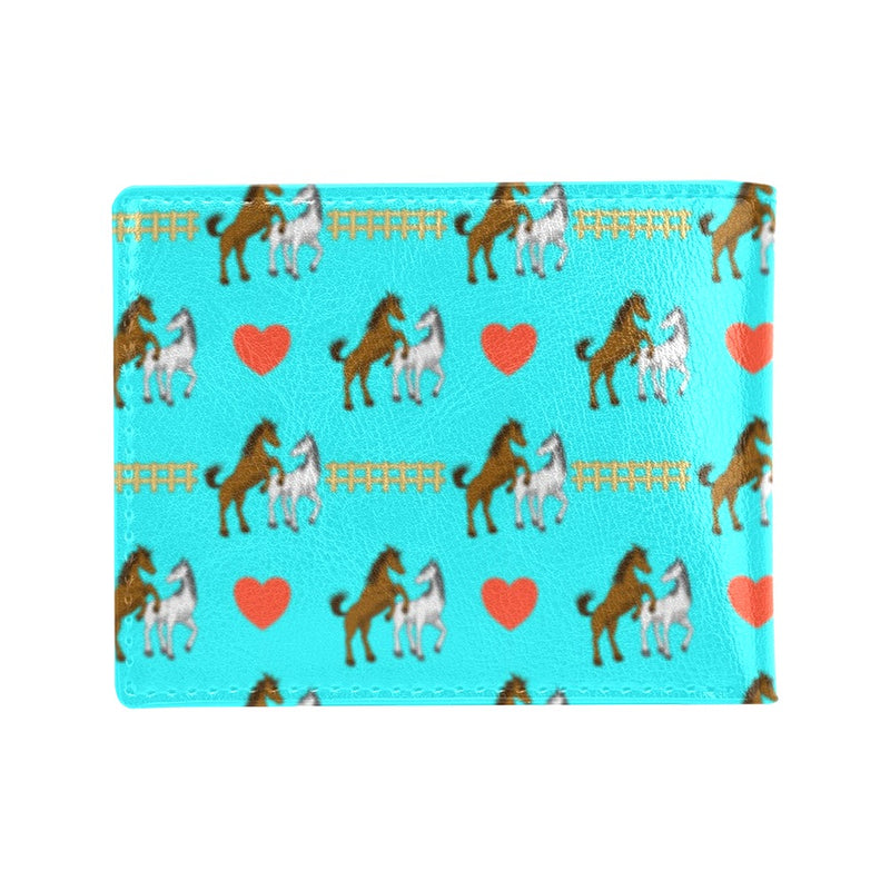 Horse Couple Love Print Design LKS309 Men's ID Card Wallet