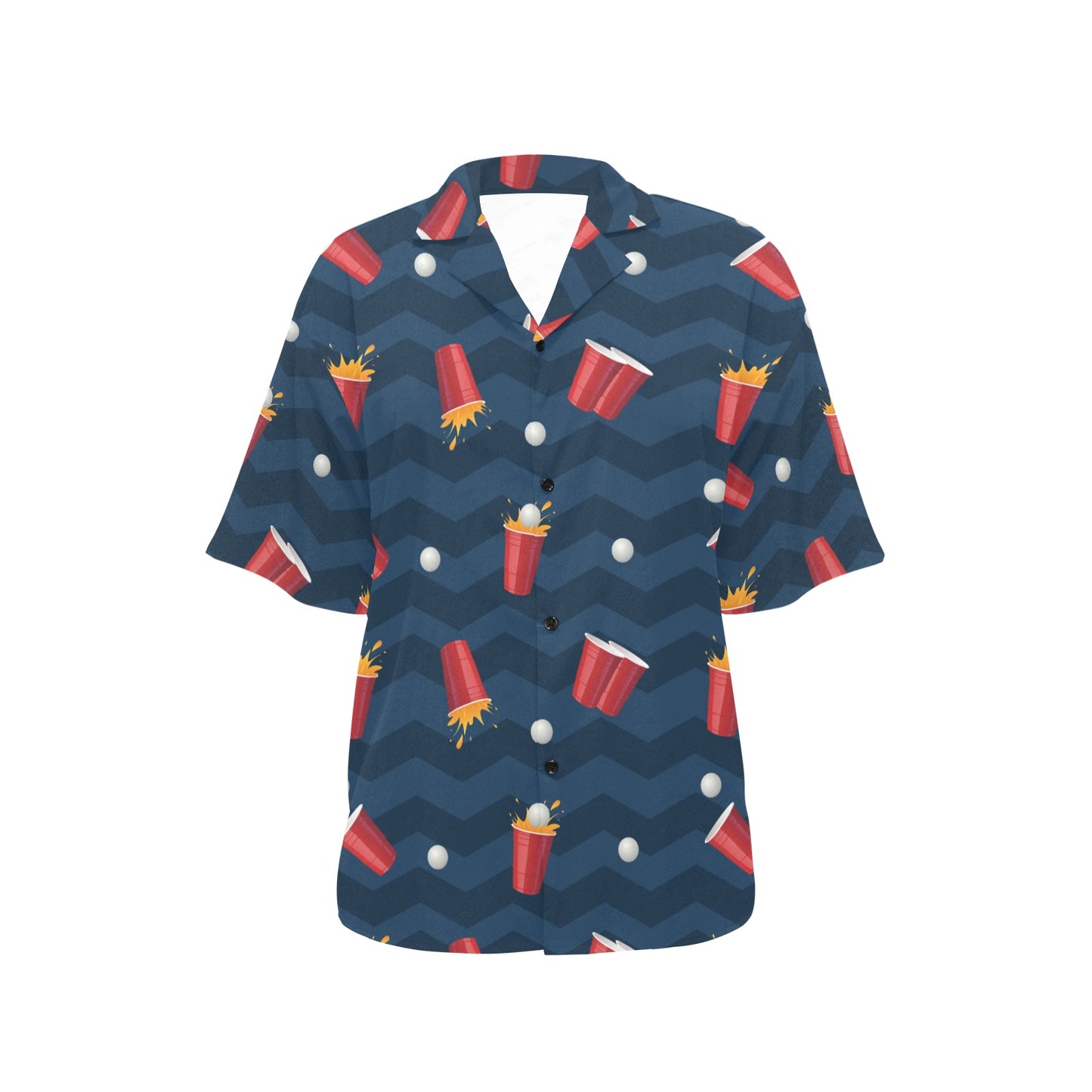 Beer Pong Pattern Print Design 01 Women's Hawaiian Shirt
