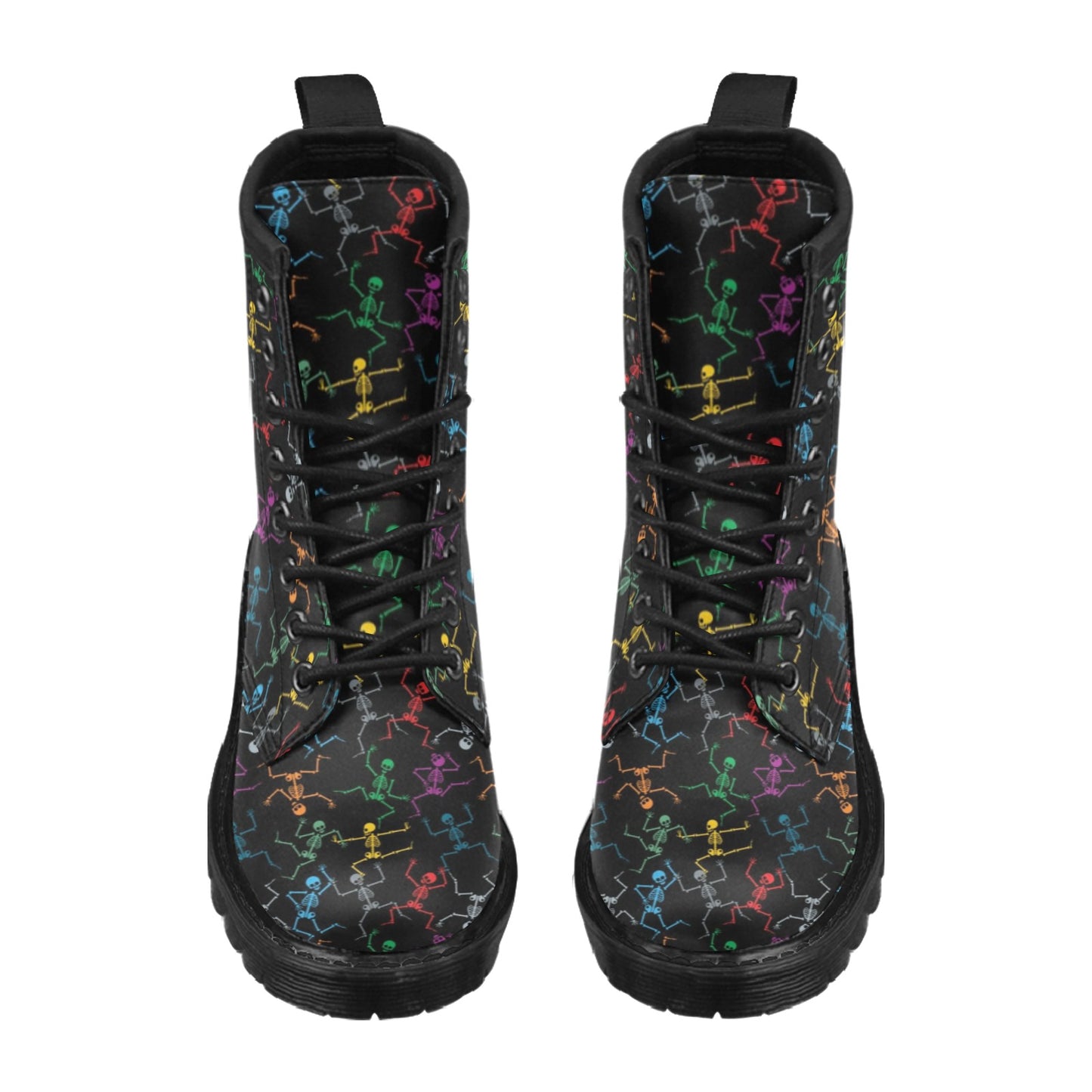 Skeleton Colorful Print Design LKS302 Women's Boots