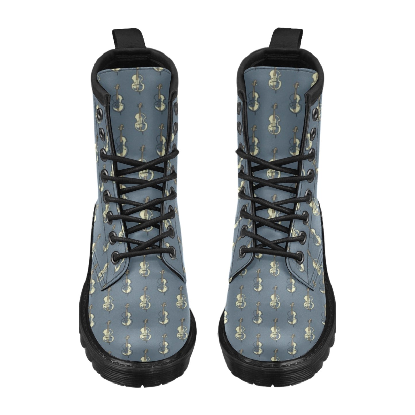 Violin Print Design LKS403 Women's Boots