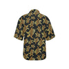 Gold Tribal Turtle Polynesian Themed Women's Hawaiian Shirt