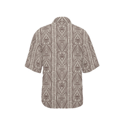 Maori Pattern Print Design 04 Women's Hawaiian Shirt