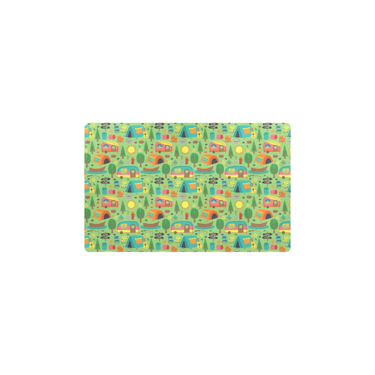 Camping Camper Pattern Print Design 04 Kitchen Mat