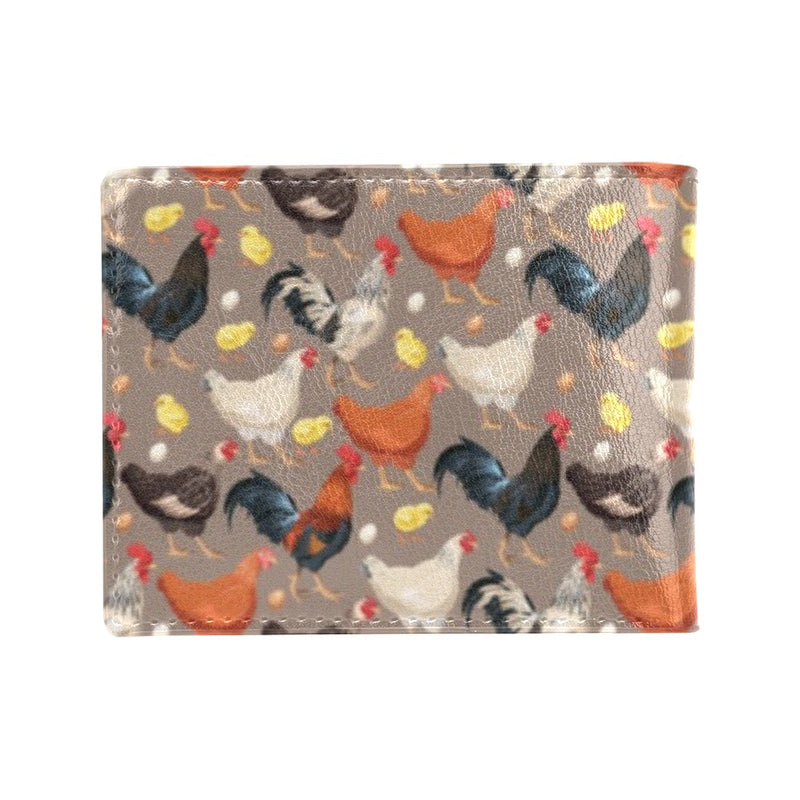 Chicken Evolution Pattern Men's ID Card Wallet