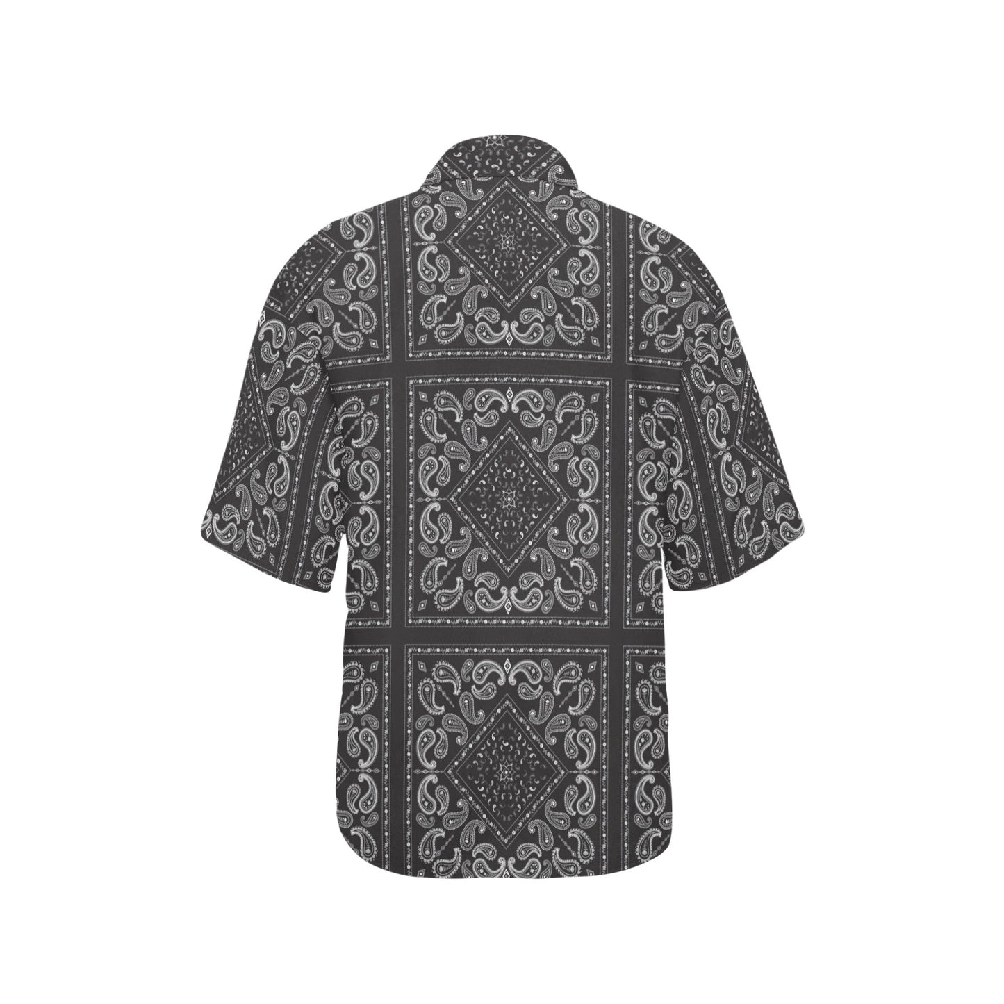 Bandana Black White Print Design LKS302 Women's Hawaiian Shirt