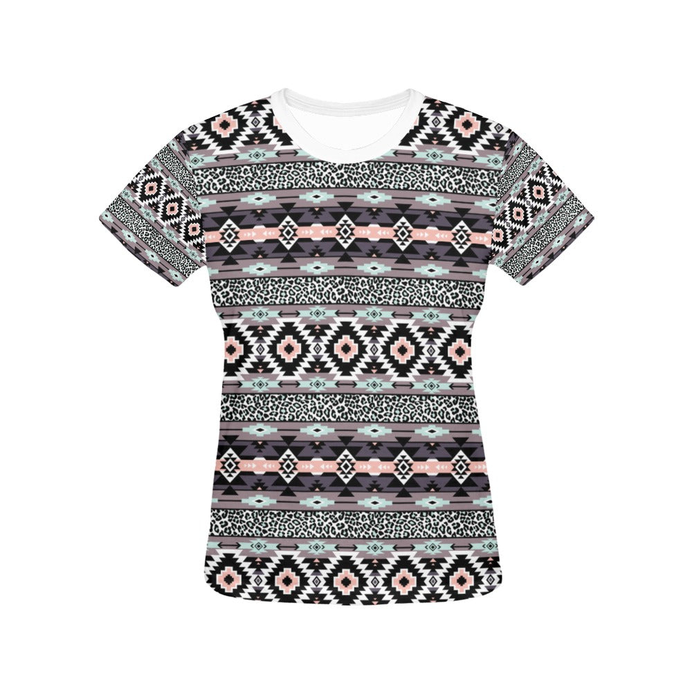 Safari Pattern Print Design LKS302 Women's  T-shirt