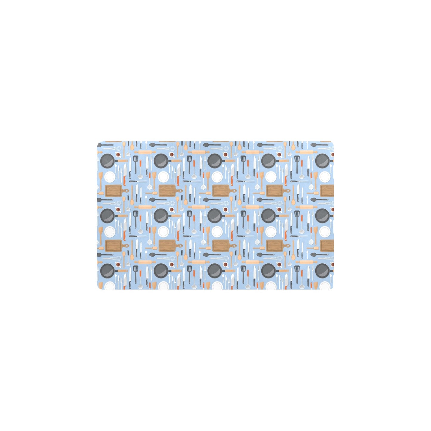 Cooking Kitchen Tools Pattern Print Design 02 Kitchen Mat