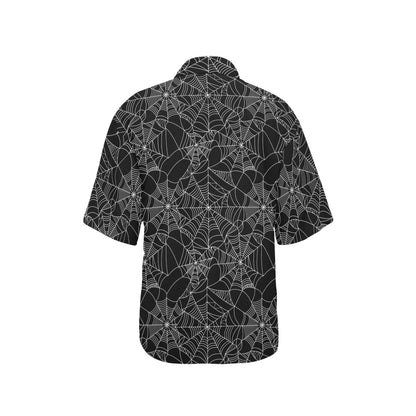 Spider Web Print Design LKS301 Women's Hawaiian Shirt