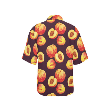 Peach Pattern Print Design A04 Women's Hawaiian Shirt
