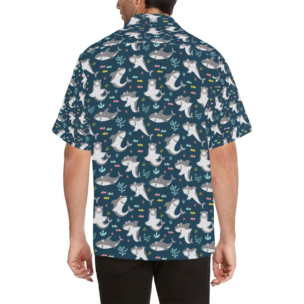 Shark Print Design LKS307 Men's Hawaiian Shirt