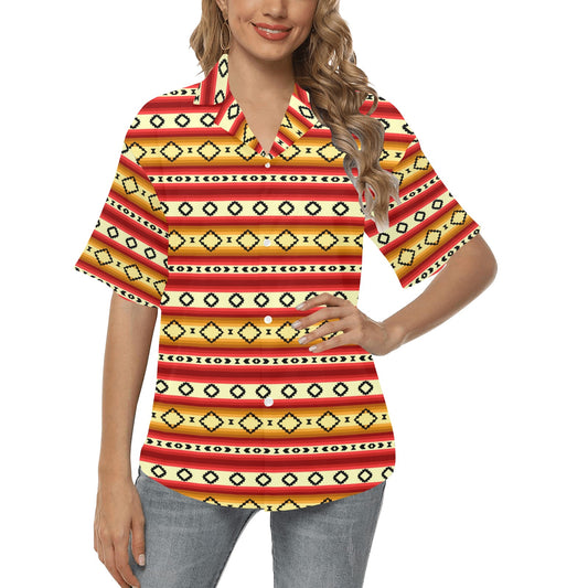 Serape Themed Women's Hawaiian Shirt