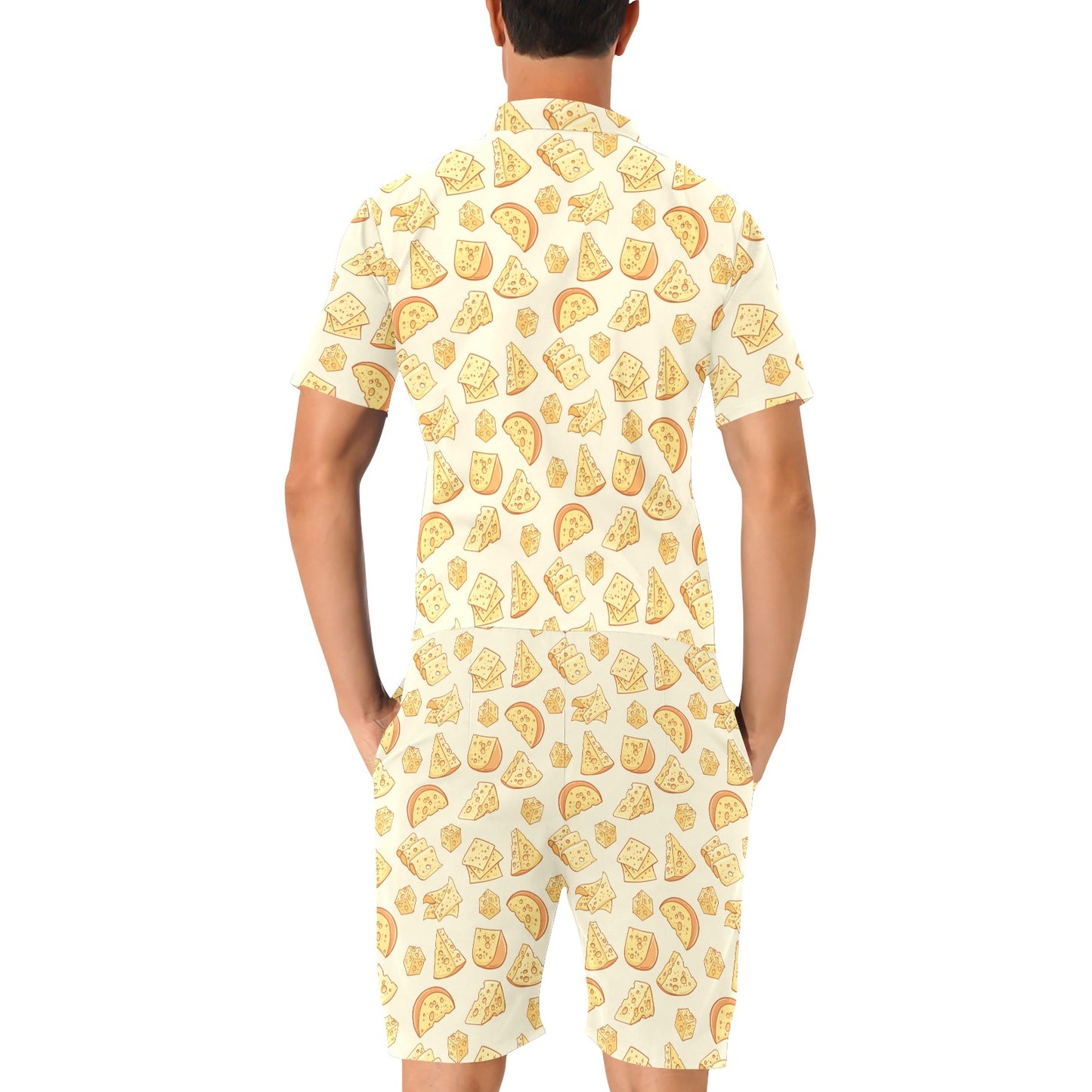 Cheese Pattern Print Design 01 Men's Romper