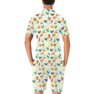 Chicken Pattern Print Design 07 Men's Romper